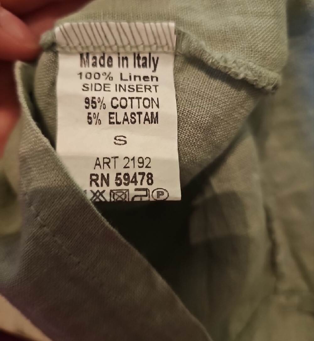 Terzo Millennio 100% Linen Shift Dress In Sage Made In Italy 🇮🇹 - Picture 5 of 7